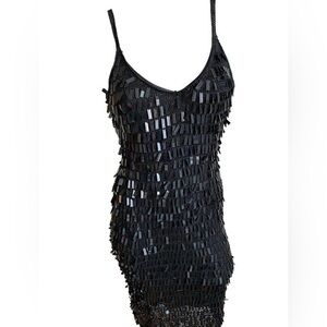 She’s Bangle Dress - L black bangles stretch rayon